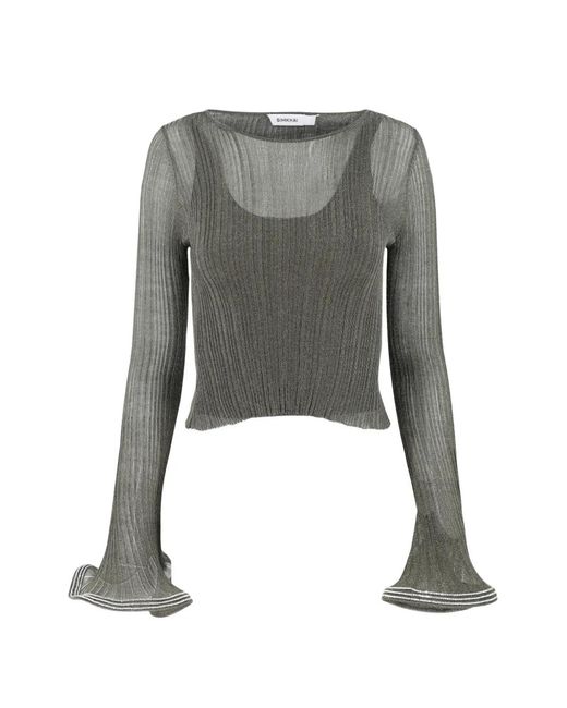 Jonathan Simkhai Gray Maebry Ruffled Ribbed T-Shirt