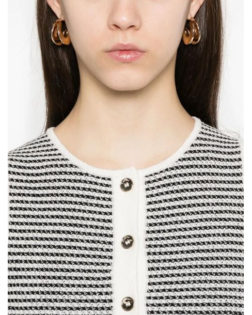 Sandro ストライプ トップ Black