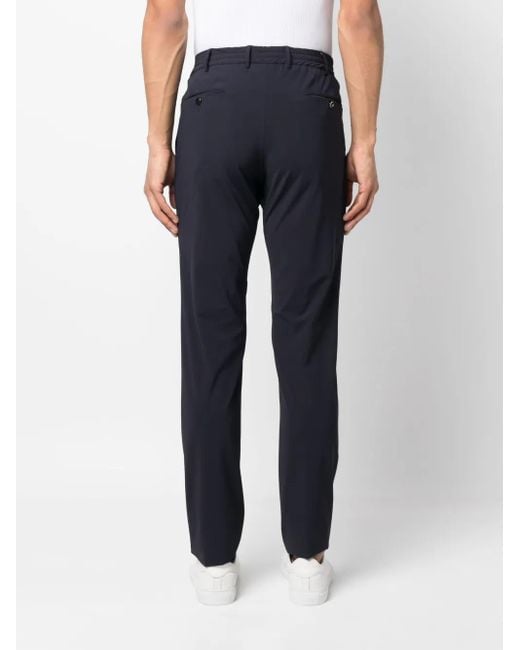 PT Torino Blue Tailored Straight-Leg Trousers for men