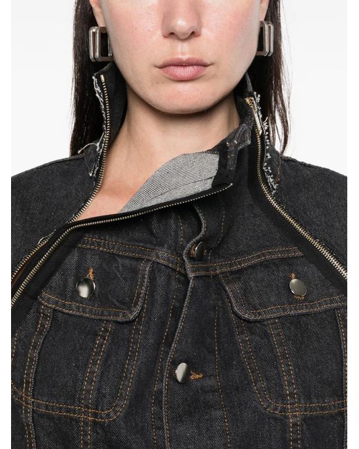 Lutz Huelle Black Veer Button-Fastening Denim Jacket