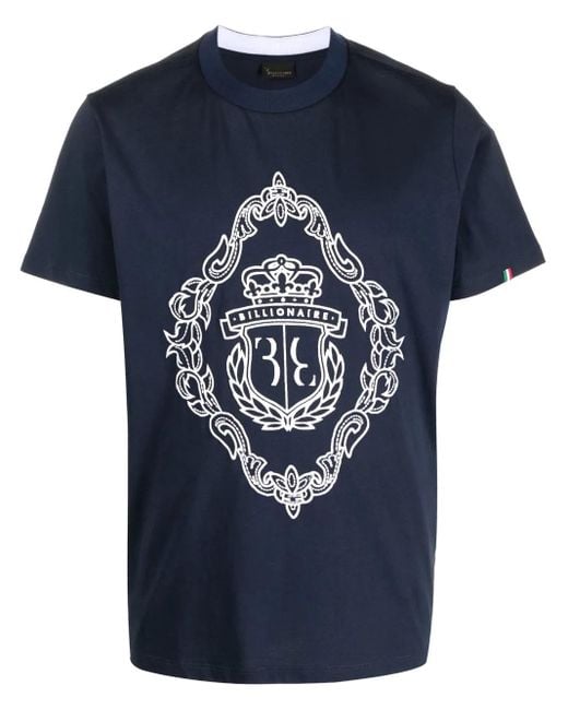 メンズ Billionaire ロゴ Tシャツ Blue