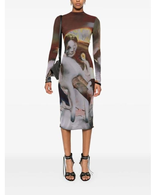 Mugler Brown Midi Dresses