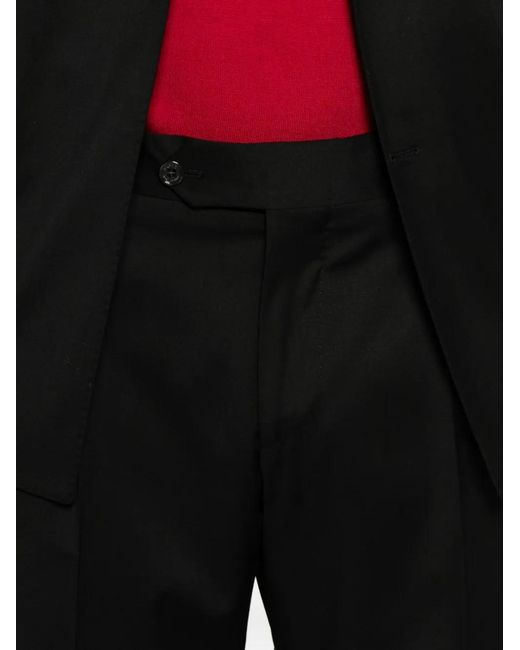 Bagnoli Sartoria Napoli Black Double-Breasted Suit for men