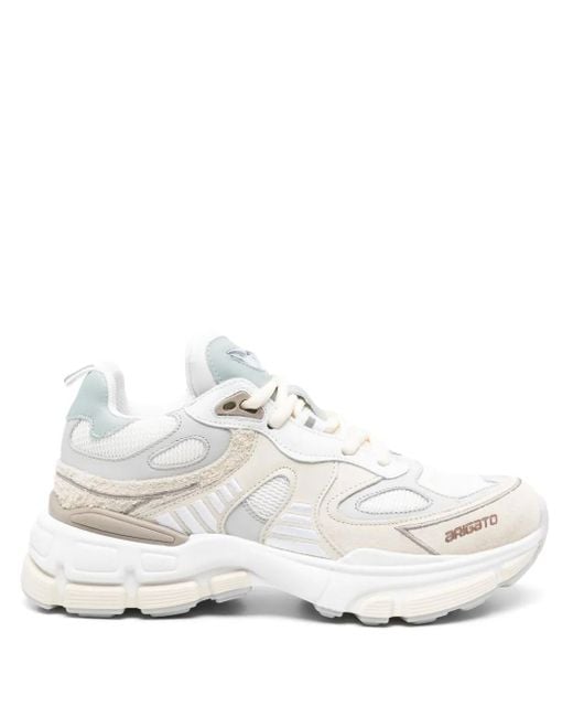 Axel Arigato White Leather And Suede Trainers With Sole