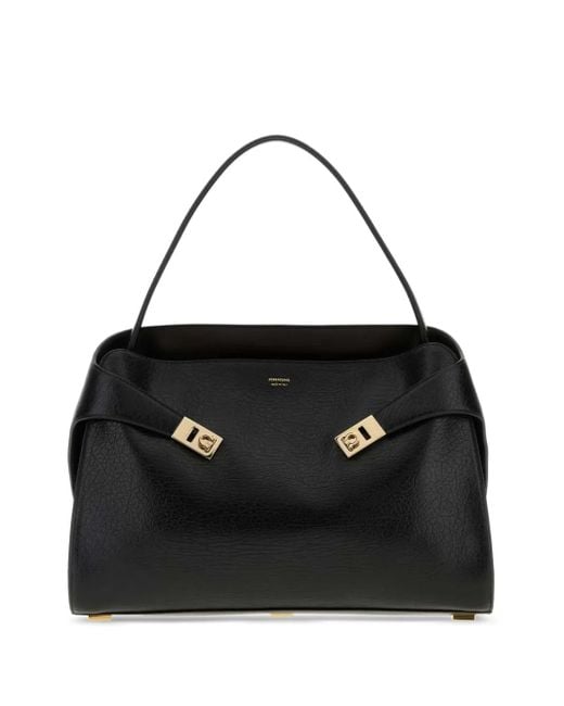 Ferragamo Black Large Hug Soft Shoulder Bag