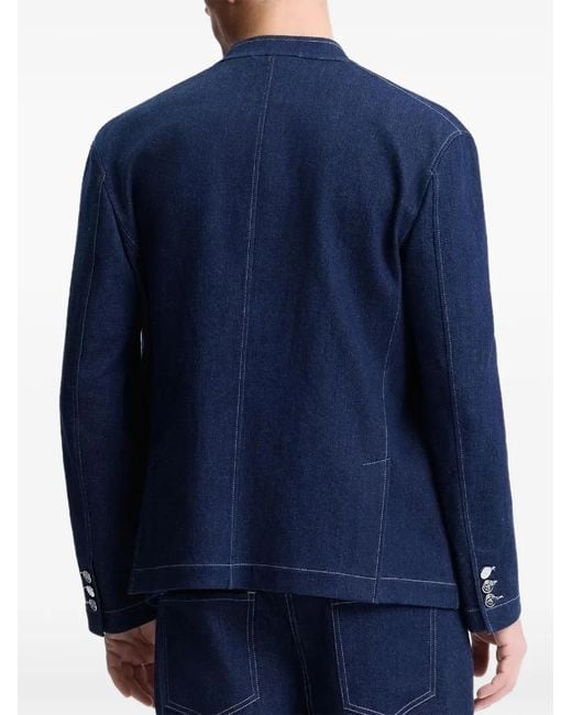 Shanghai Tang Blue Five-Button Horse Jacket for men