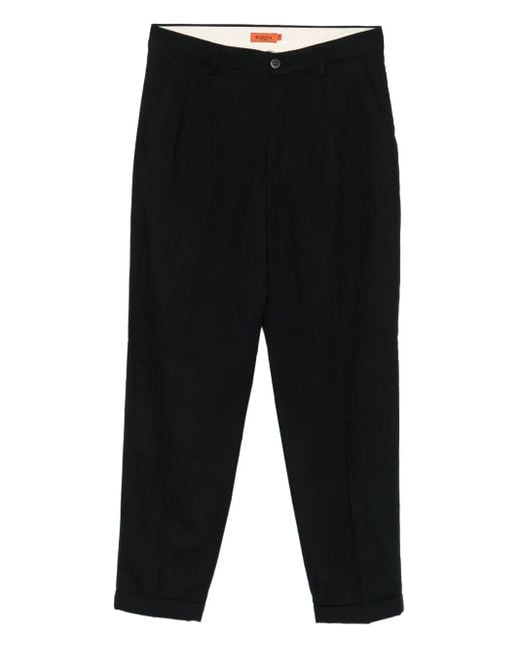 メンズ Barena カフスヘム タックパンツ Black