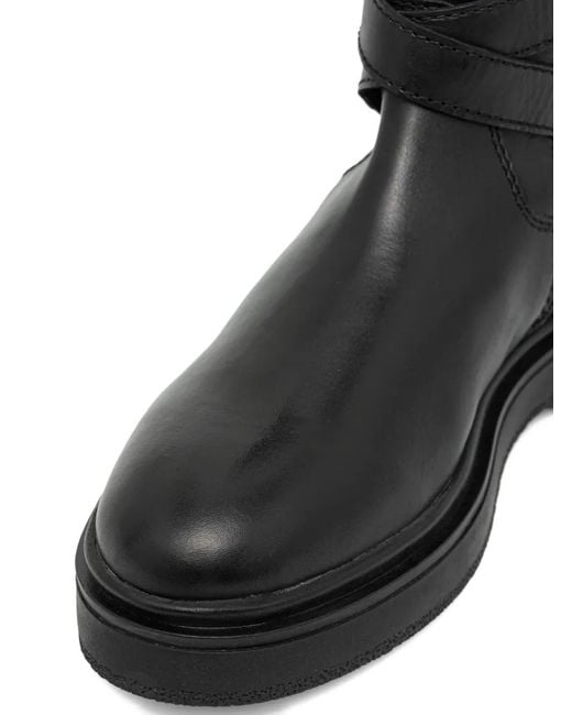 Blauer Black Hanna Buckle-Strap Boots