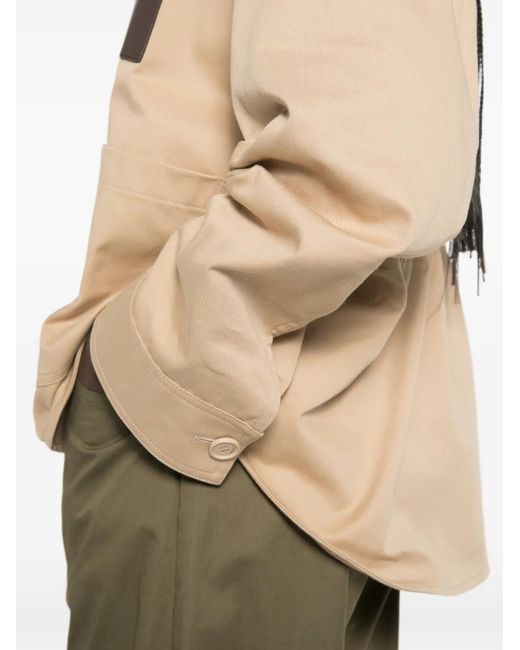 Loewe Natural Leather-Patch Drawstring Jacket