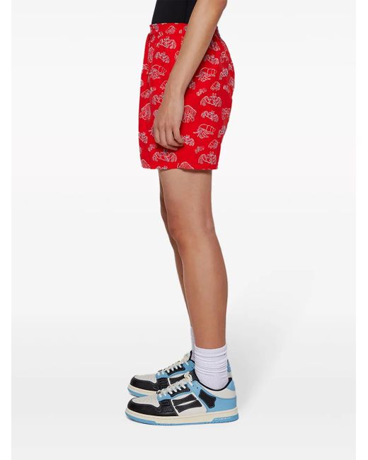 Vilebrequin Red Mistral Hermit Crabs-Print Swim Shorts for men