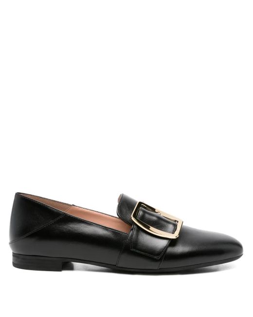 Bally Black Boucle Leather Loafers