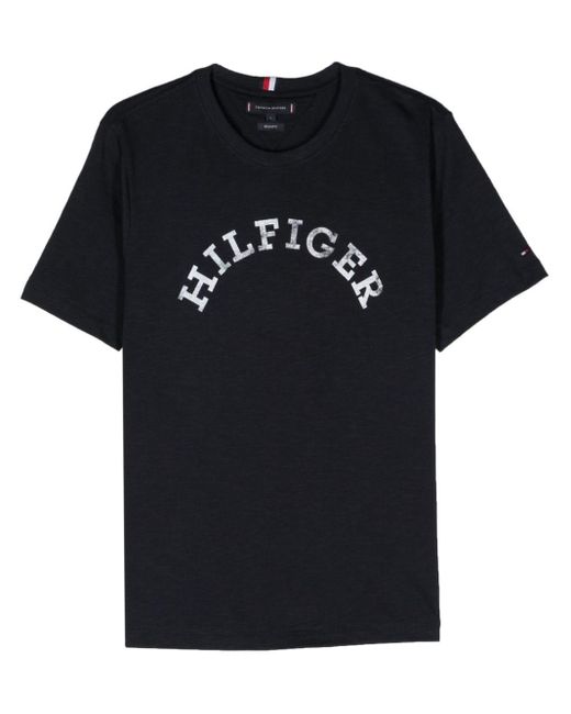 Tommy Hilfiger Kurzärmeliges T-Shirt mit Logo-Print in Black für Herren