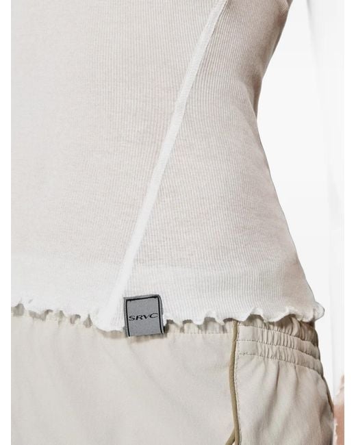 SRVC Studio White Cut-Out Halter-Strap Top