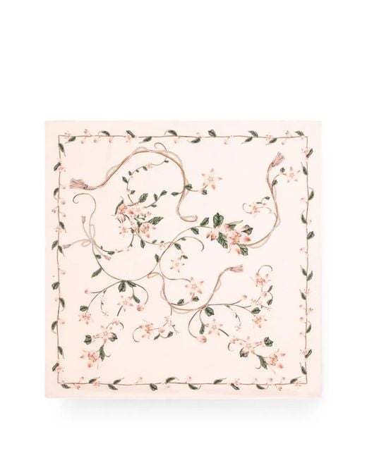 Agua Bendita Natural Ceiba Navegante Floral-Print Silk Scarf