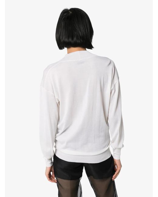 Tom Ford White V-neck Long-sleeved Sweater