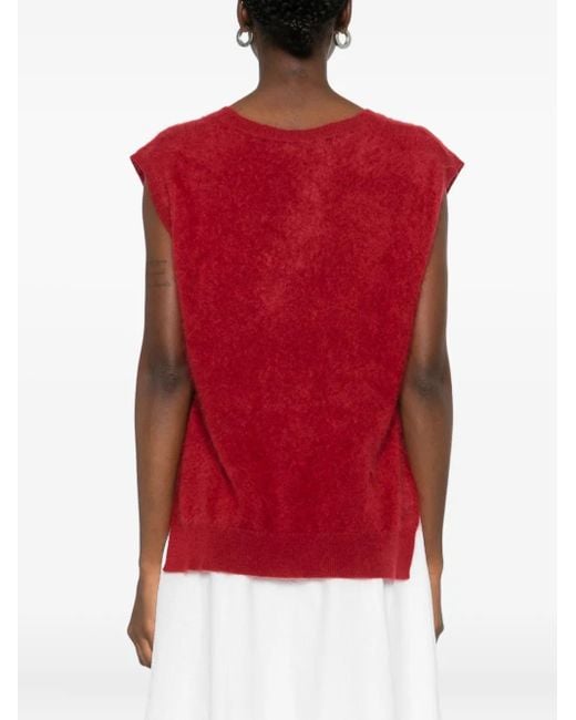 ABSOLUT CASHMERE Red Miriam V-Neck Vest