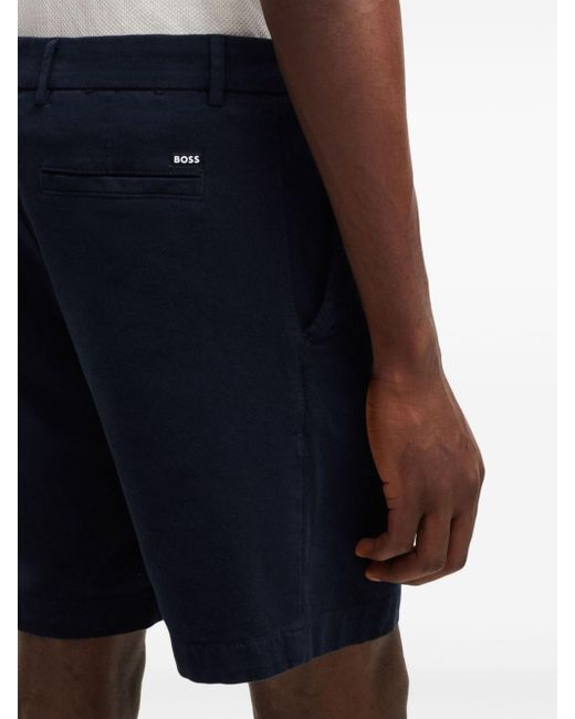 Boss Blue Stretch-cotton Shorts for men