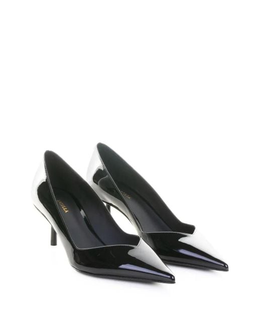 Le Silla Black Pointed-Toe Heeled Pumps
