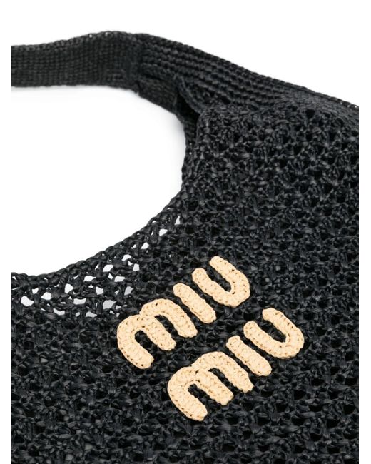 Miu Miu Black Interwoven Shoulder Bag