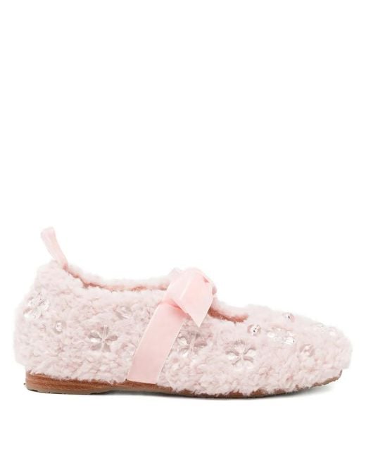 Rockfish Pink X Susan Fang Furry Ballet Flats