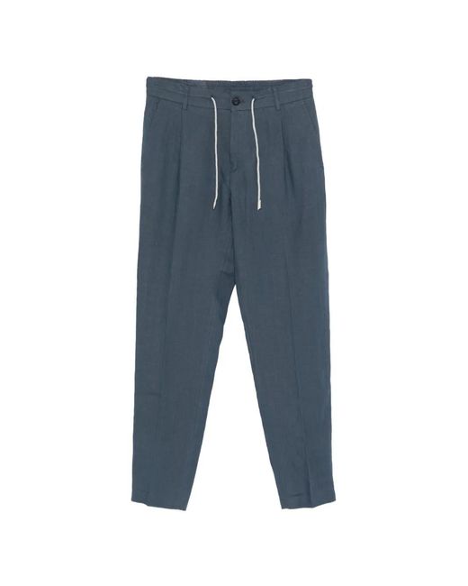 Eleventy Blue Drawstring-Fastening Trousers for men