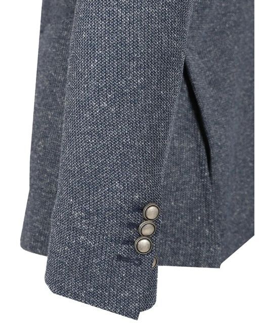 Al Duca D'aosta Gray Double-Breasted Peak-Lapel Jacket for men
