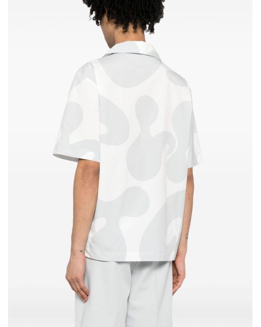 Alpha Tauri White Wopir Abstract-print Shirt for men