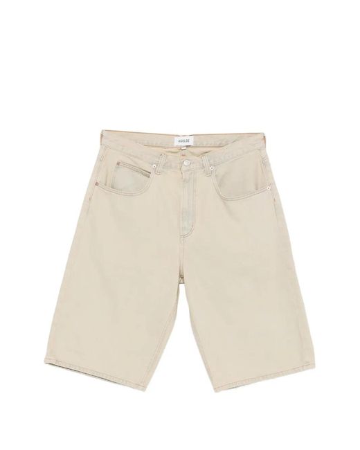 Agolde White Fusion Denim Shorts for men