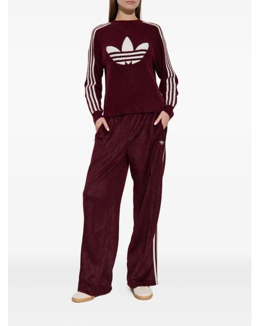 Adidas Red Logo Stripe Knitwear