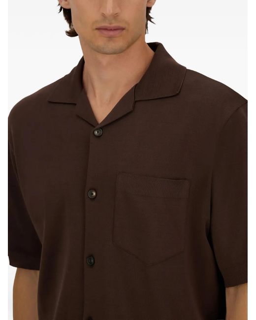 Herno Brown Short-Sleeve Chest-Pocket Shirt for men