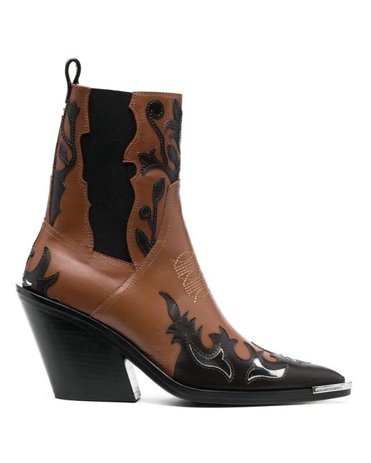 Rabanne Brown Santiag Cowboy Boots