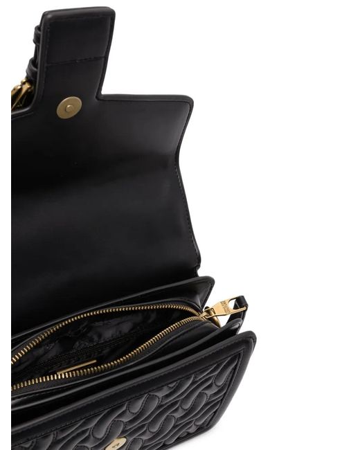 Versace Jeans Couture Black Scarf-Detailing Logo-Buckle Shoulder Bag