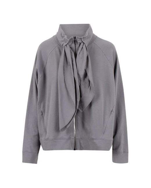 NOUMENO CONCEPT Gray Tie-Neck Pleated-Back Jacket