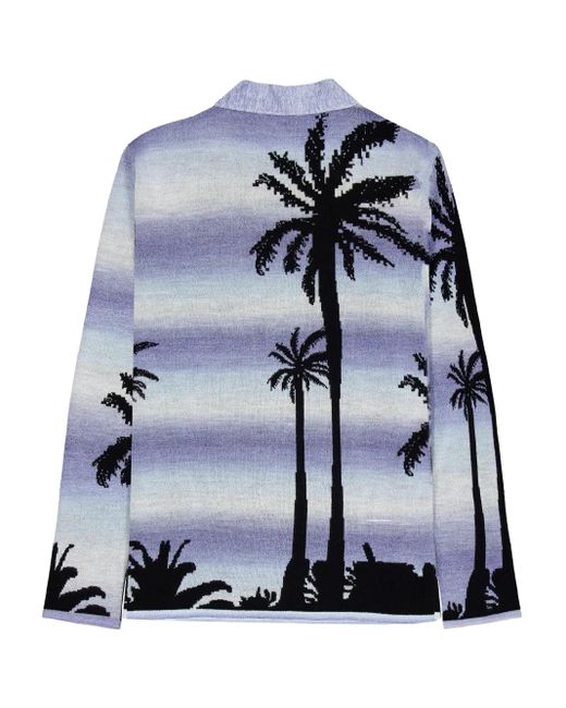 Laneus Blue Knitted Cardigan for men