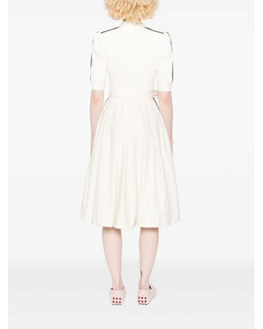 adidas Three-Stripe Zip-Front Midi Dress in White | Lyst adidas Three-Stripe Zip-Front Midi Dress in White | Lyst