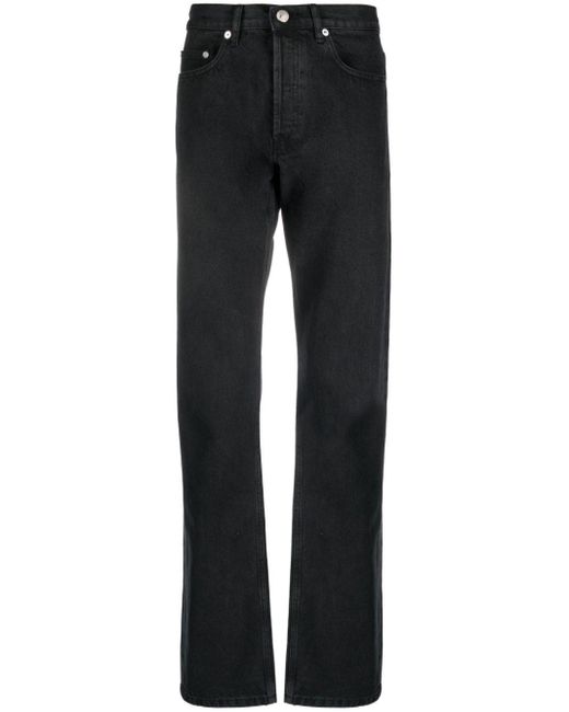 A.P.C. Black Halbhohe New Standard Straight-Leg-Jeans