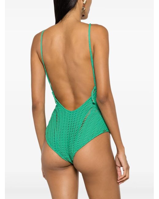 Amir Slama Green Cut-Out Swimsuit