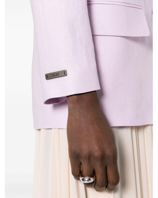 Peserico Pink Bead-detail Linen Blazer