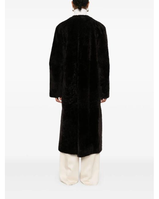 Totême  Black Soft Shearling Coat