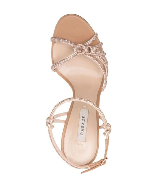 Casadei Pink Minorca 110mm Crystal-embellished Sandals