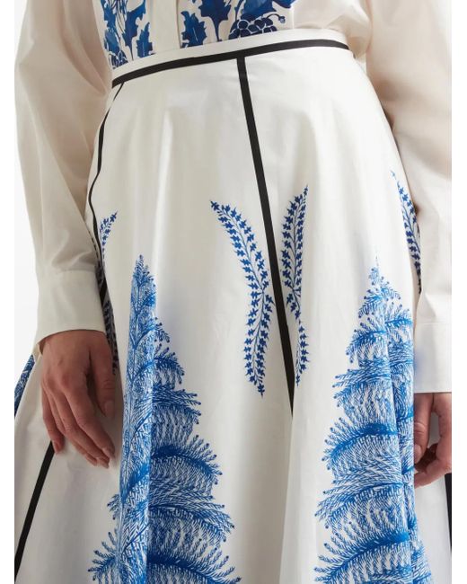 Gonna Midi Con Stampa di Giambattista Valli in Blue