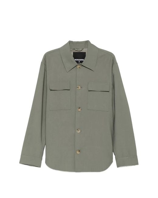 Patrizia Pepe Gray Surchemise Boutonnée À Poche Poitrine for men