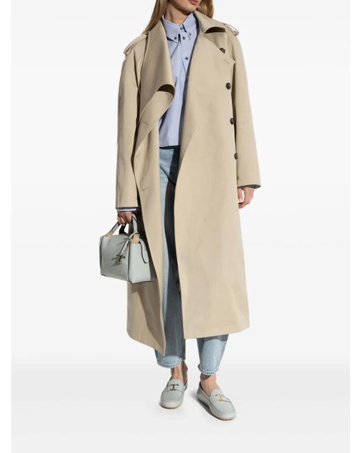 Tod's Gray Moccasin-Style Flat Shoes With Flexible Rubber Sol