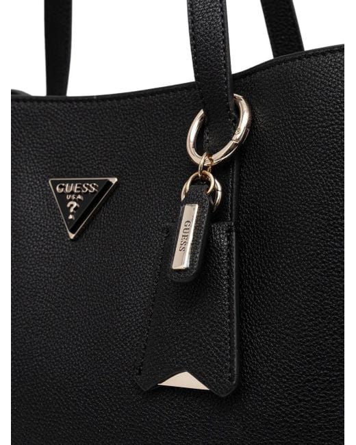 Guess Black Logo Charm Tote Bag