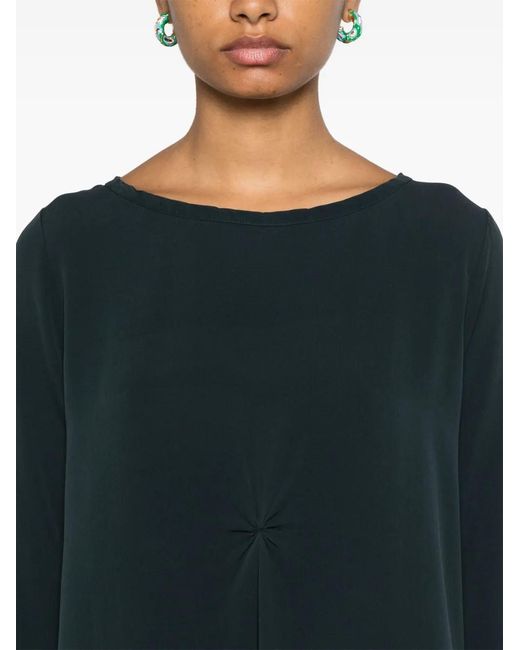 Private 0204 Black Ruched-Detail Midi Dress