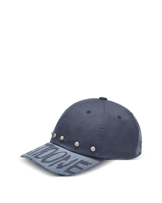 we11done Blue Studded Distressed Baseball Cap for men