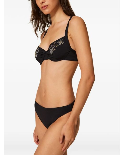 Twinset Black Bas De Bikini À Détail De Logo