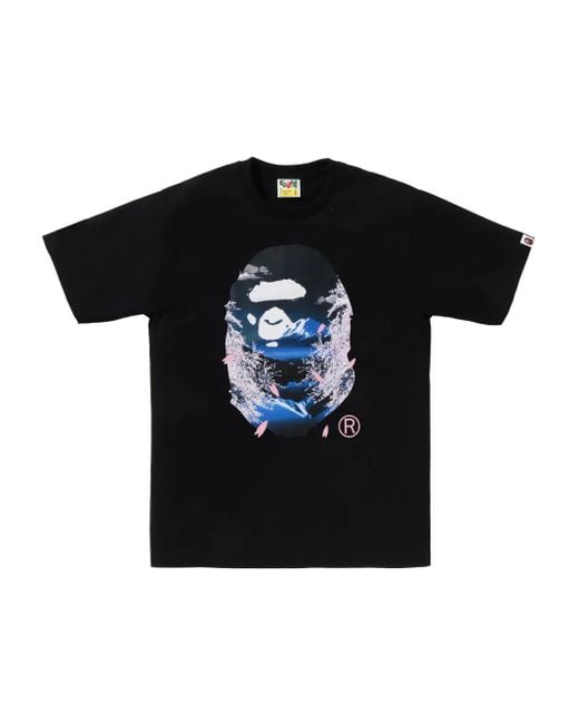 A Bathing Ape Black Sakura T-shirt for men
