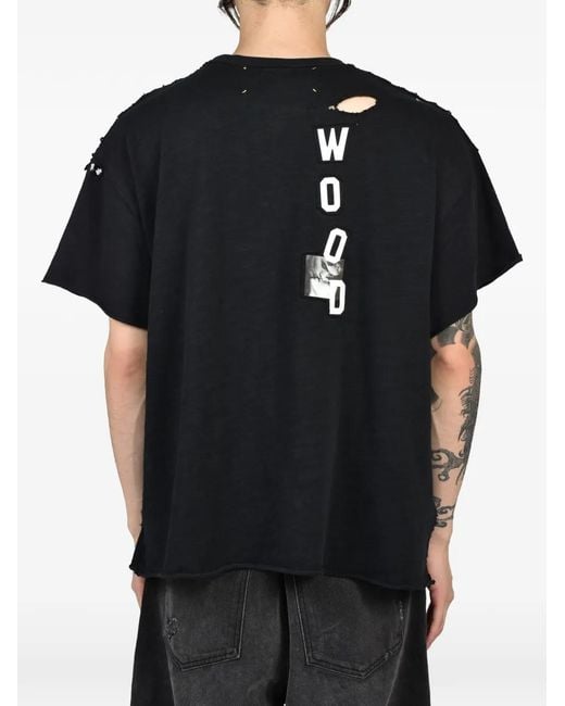 Crazy Clown L.A. Black T-Shirt Imprimé À Effet Usé for men