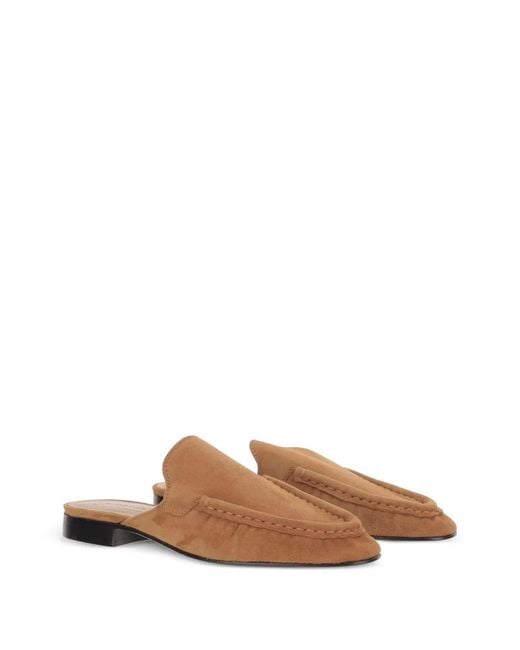 ARMARIUM Brown Leather Flat Mules